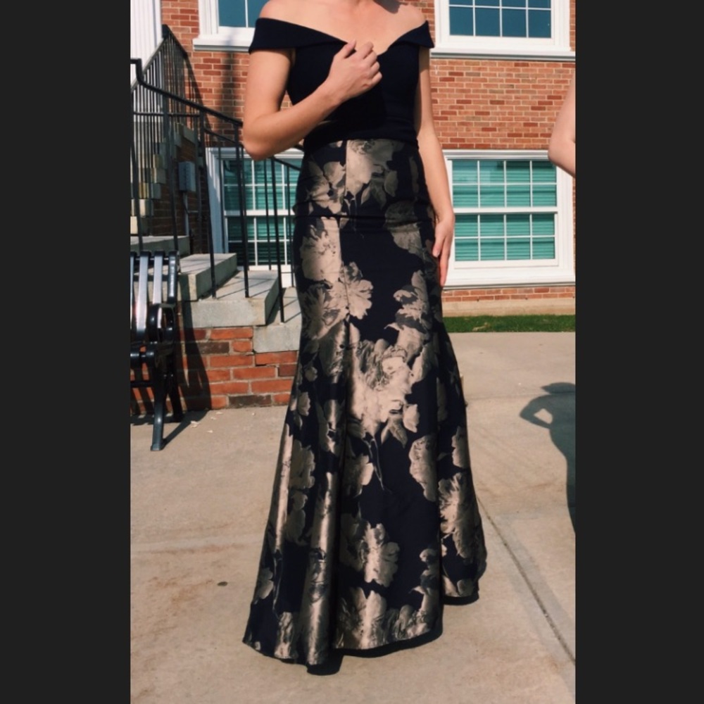 PROM DRESS FLORAL PRINT